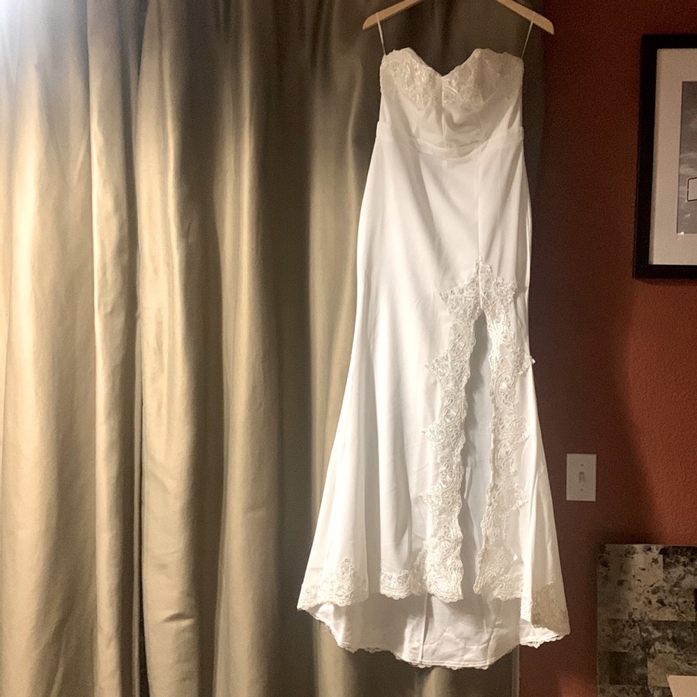 Fashion Nova White long dress with slit